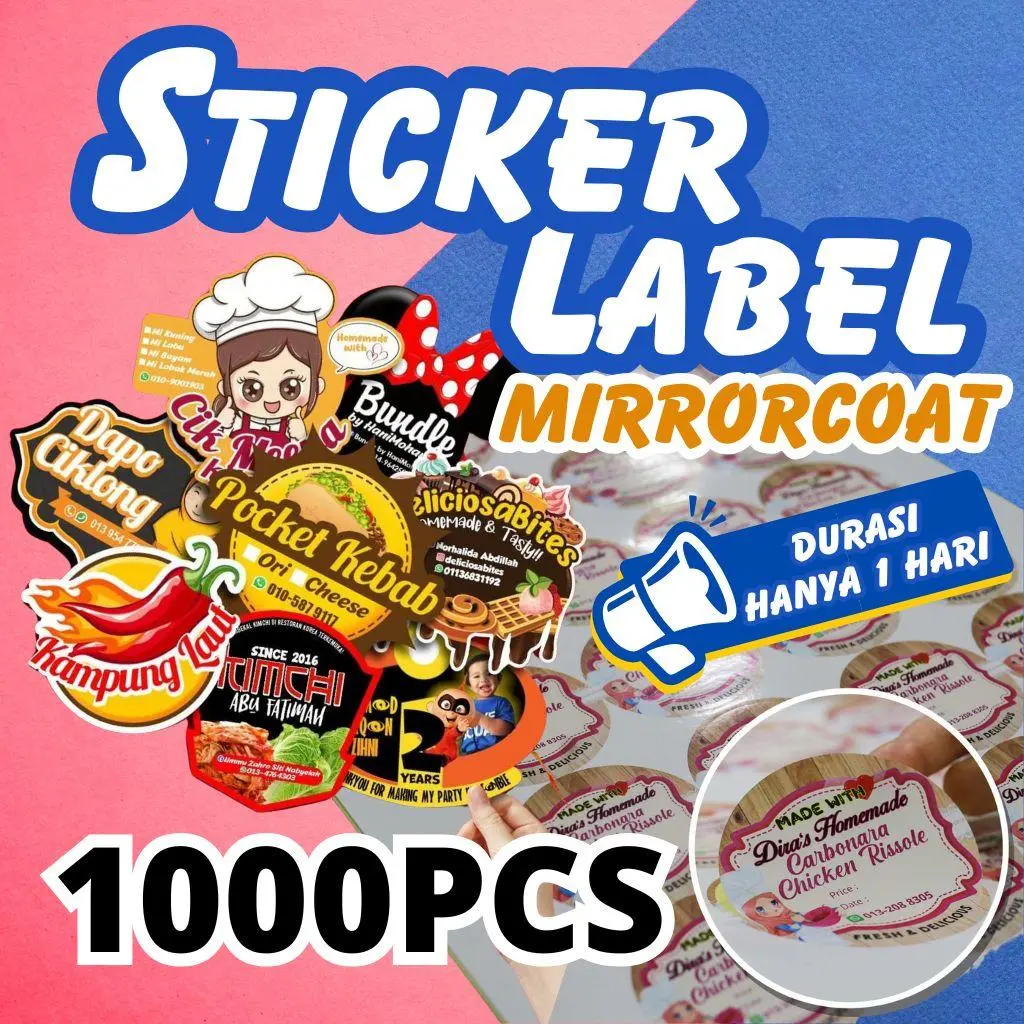 Sticker Label Biasa 1000pcs 