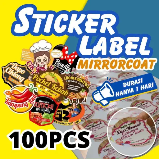 Sticker Label Biasa 100pcs